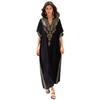 Women's Loose Long Beach Cover-up: Rayon Embroidery Bikini Sunscreen Robe