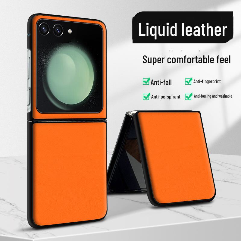 Чехол из жидкой кожи Samsung ZFlip5: Защита от падений и обрастания в одном элементе.