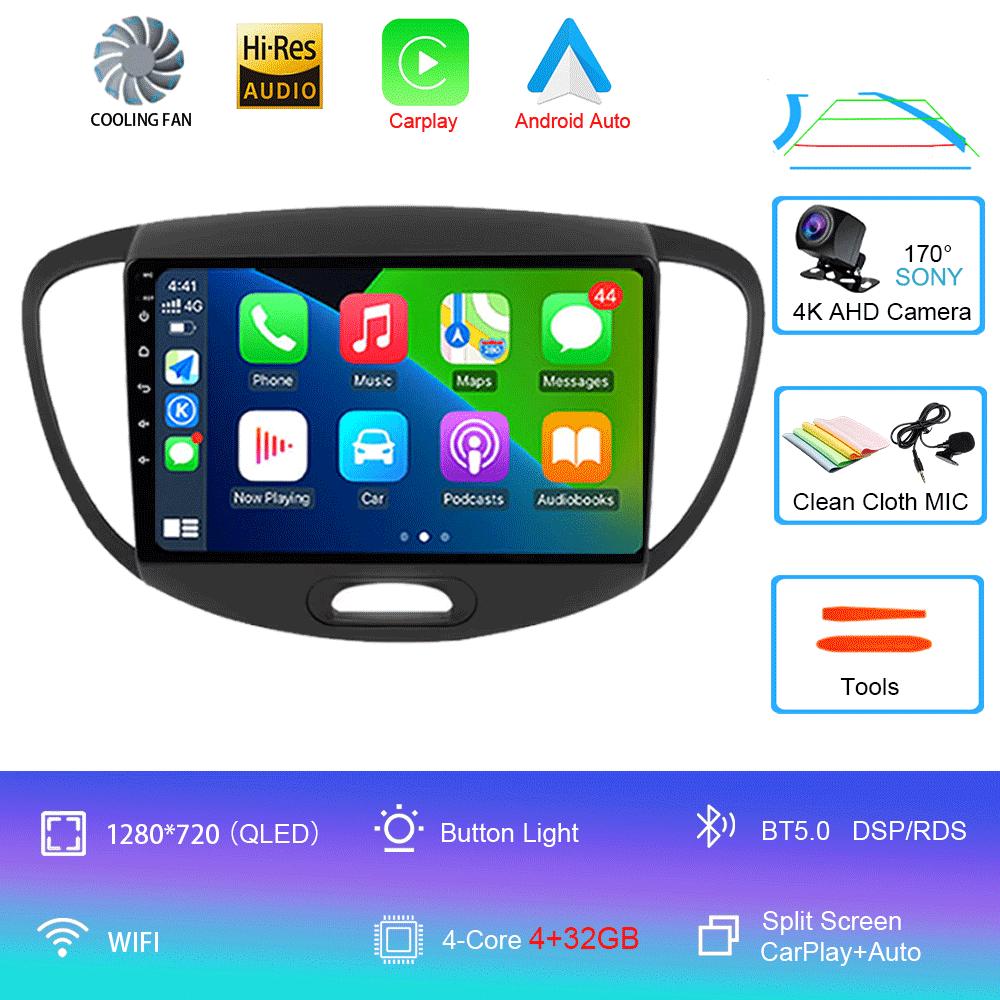 Для Hyundai Grand i10 2008-2012 2 din Android Auto Радио Carplay Автомобильный мультимедийный плеер GPS автомагнитола Bluetooth Android 14 Авто