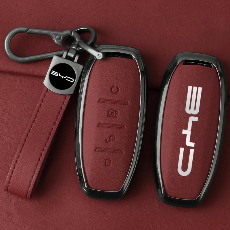 Чехол для брелока автомобиля Для Byd Atto 3 Han Ev Dolphin Lied Tang Dm Qin Plus Song Pro Max Yuan Чехол для ключа автомобиля из цинкового сплава и кожи