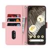 For Google Pixel 7 Pro 5G Stand Case Cross Texture PU Leather Wallet Phone Cover with Shoulder Strap/Makeup Mirror