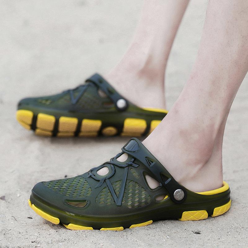 Модные новые мужские сандалии летние шлепанцы тапочки мужские уличные пляжные повседневные туфли дешевые мужские сандалии водные туфли Sandalia Masculina