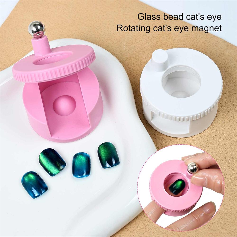 Multifunctional Rotating Cat Eye Nail Magnet Wide Light Glass Bead Effect Strong Automatic Nail Art Magnetic for Gel Nail Polish