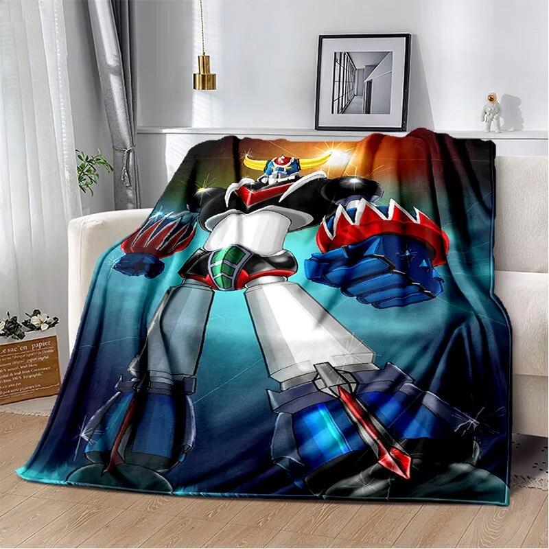 UFO Robot Grendizer Anime Cartoon Soft Plush Blanket,Flannel Blanket Throw Blanket for Living Room Bedroom Bed Sofa Picnic Kids