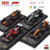 ABBZ1 Bburago 1:64 2025 F1  MCL39 #81 Оскар Пиастри W16 #63 Джордж Расселл RB21 #1 Ферстаппен SF25 литая модель автомобиля игрушка с акрилом