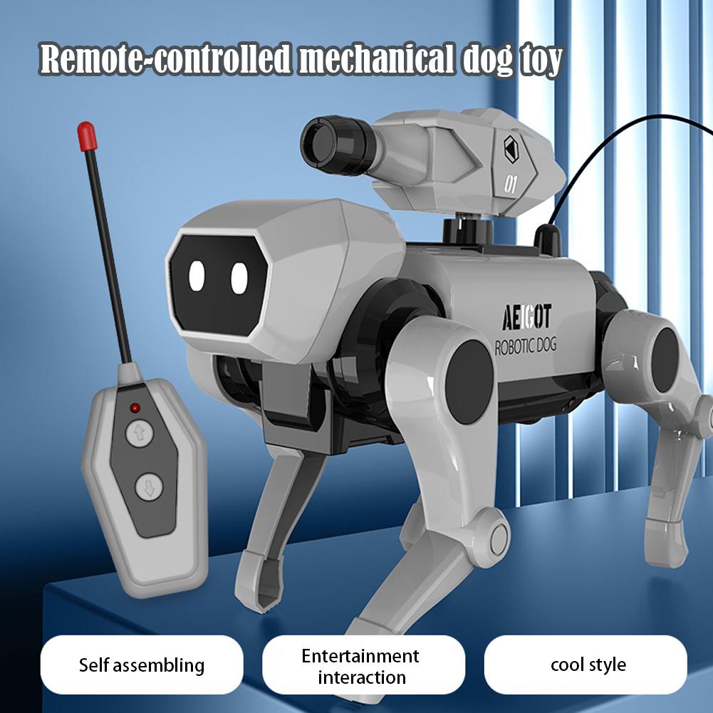 Робо-собака на пульте управления DIY Сборная игрушка Модель робота RC Электрическая игрушка Для детей Мальчиков Научно-образовательный подарок