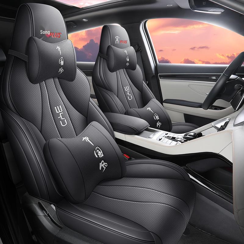 BYD Song Plus Leather Seat Cover – Full Surround, 5-Seat, All-Season Cushion.