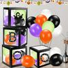4 Pcs Halloween Balloon Box Transparent Boo Ghost Balloon Box for Halloween Baby Shower Gender Reveal Birthday Party Decor