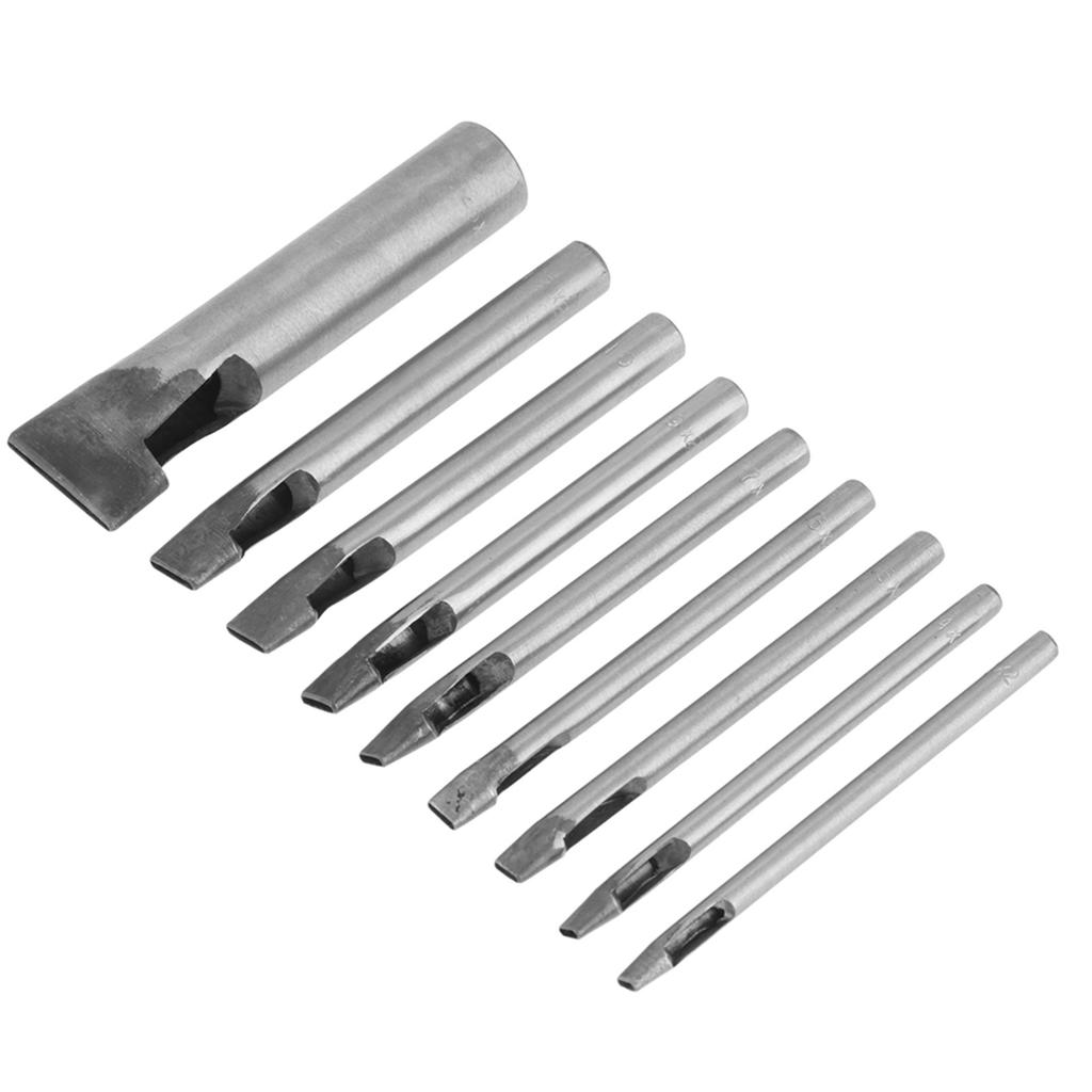 2mm 9pcs Leather Oval Shape Hole Punch Kit Cutter Hollow DIY Tool