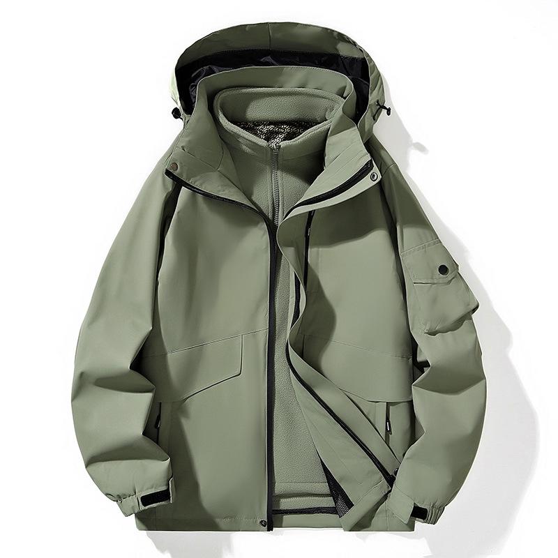 Outdoor Men's Autumn and Winter New Style Windproof and Waterproof Couple's Versatile Mountaineering Clothing Work Jacket Men's Solid Color Jacket