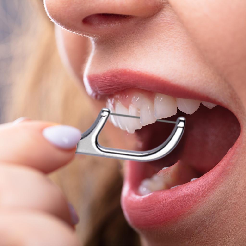 Набор зубочисток из нержавеющей стали, 7 штук, зубочистка, портативный инструмент для чистки зубов и ухода за полостью рта, портативный контейнер для хранения, зубная нить