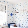 Свежие синие и желтые наклейки на стену для детской спальни в виде звезд