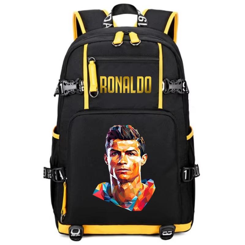 Football Star Peripheral Personality Print Youth Backpack Large Capacity Student Bag