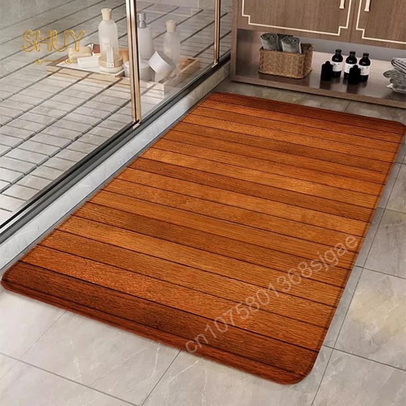 Коврик для двери с рисунком под дерево, ковер для ванной комнаты, кухонный вход, нескользящий диван для гостиной, декоративные коврики для ног для дома, детский коврик для ползания