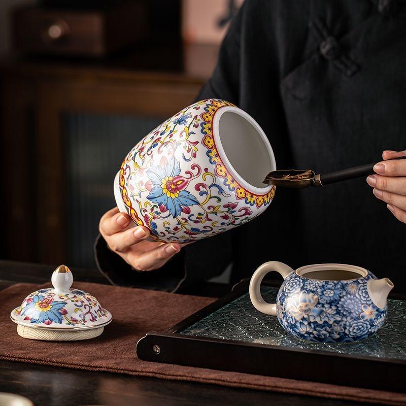 Эмалевая керамическая чайница – Влагонепроницаемая герметичная банка для хранения чая Чайная банка