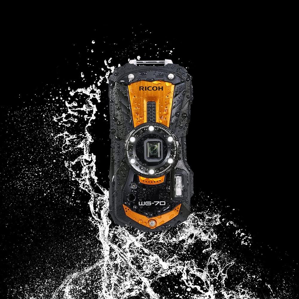 Ricoh WG-70 Orange Ricoh подлинная водонепроницаемая цифровая камера 14м водонепроницаемость (2 часа непрерывно) 1,6 м ударопрочный пылезащитный -10℃ морозостойкий Tough b