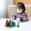 Montessori Rainbow Doll Wooden Toy Natural Wood Baby Hands-on Education Toy Puzzle Game Rainbow Building Block Children's Toy
