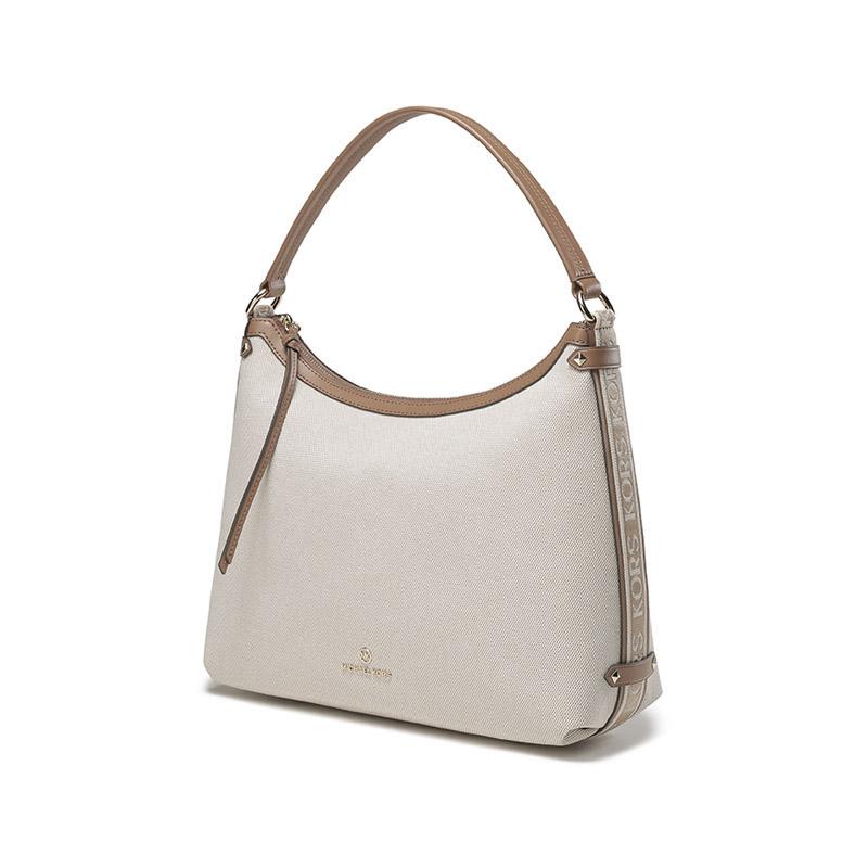 Michael Kors Mk Eve Винтажная тканевая сумка-тоут Женские сумки Бежевый Коричневый 30T2G5VH3C-NAT-ACORN