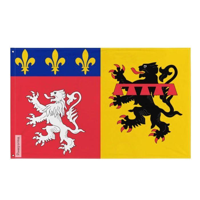 Drapeau - Rhône - 96 X 144 Cm - Polyester - Impression Recto/verso - Œillets En Fer