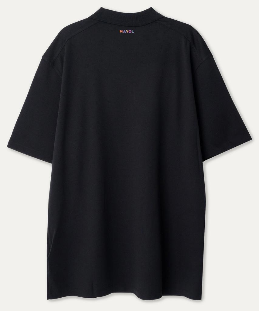 MAYOL Half-Zip Short-Sleeve Polo Shirt_Black