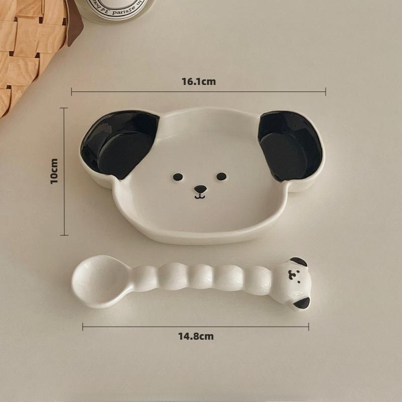 Милая тарелка с изображением щенка ветра, бытовая посуда, фруктовый салат, торт, керамическая тарелка, тарелка для димсамов, поднос для завтрака