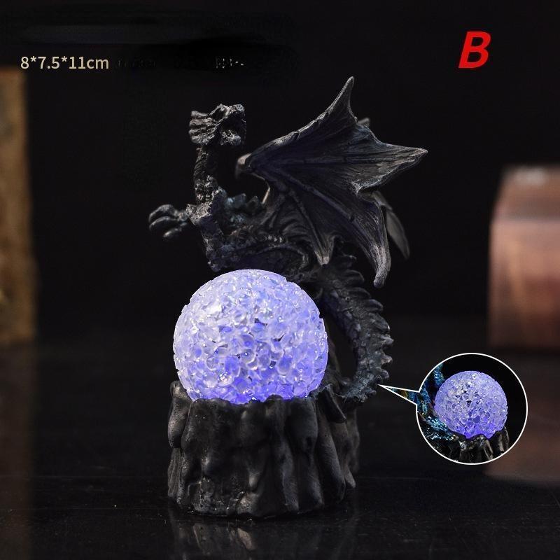 1 шт., меняющая цвет лавовая смола, основа, статуэтки дракона, люминесцентный динозавр, священный дракон, боевой дракон, домашняя настольная скульптура, детские подарки