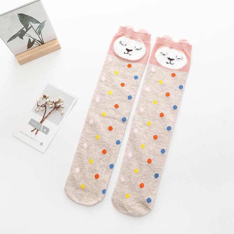 3D Cartoon Pure Cotton Mid-Calf & Knee-High Socks for Girls - Cute Spring/Autumn Wear
