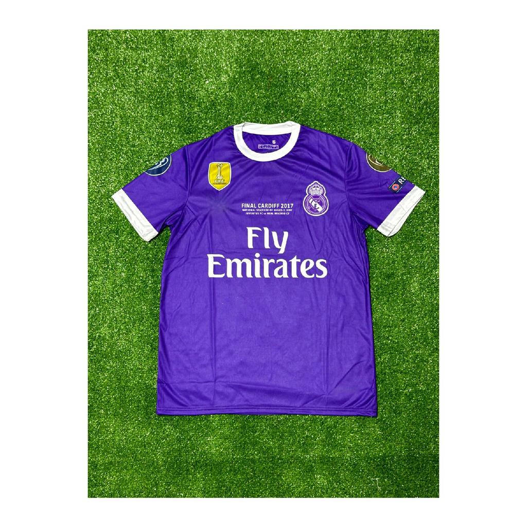 Криштиану Роналду 2017 Кардифф Лига чемпионов Фиолетовая футболка с коротким рукавом