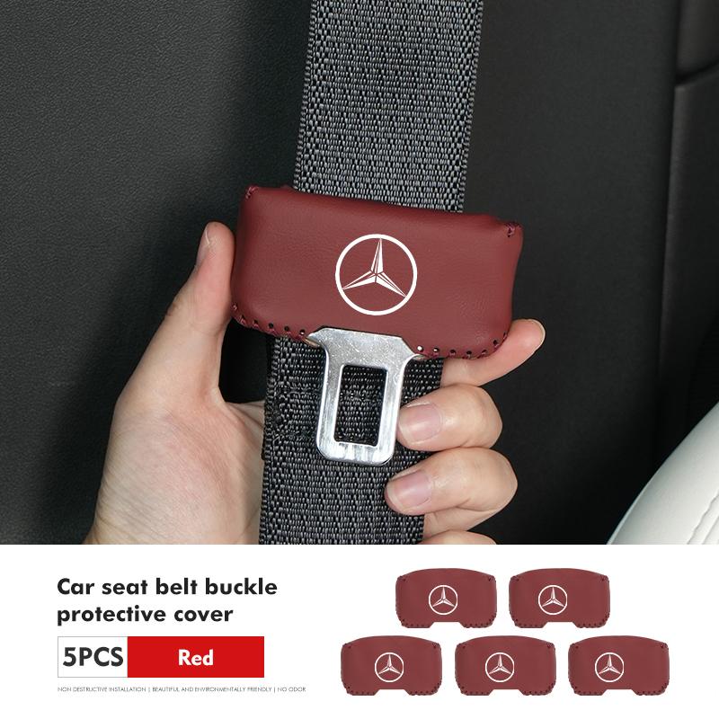 IYLCL1 Для Benz 1/2 шт. Крышка пряжки ремня безопасности автомобиля Кожаный защитник Противоударный чехол Аксессуары AMG Эксклюзивный W204 W222 W205 W203