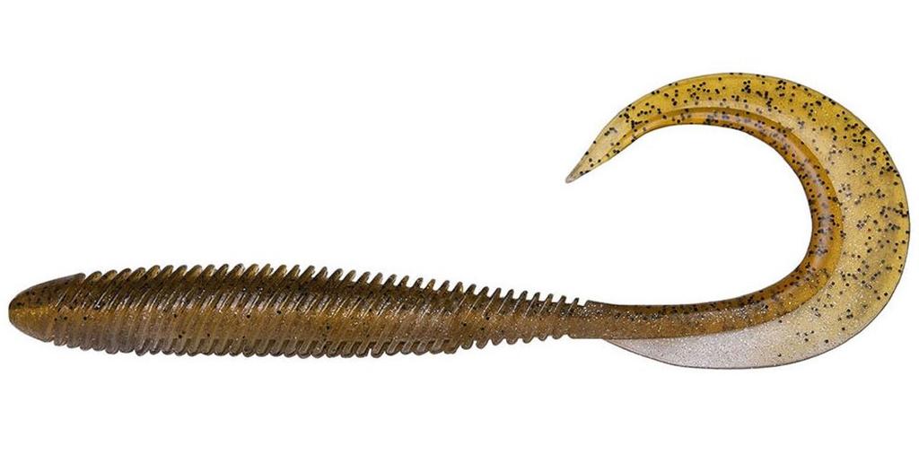 Megabass Мягкая приманка Kemuri Curly 2,5 дюйма Green Pumpkin Shad (0286)