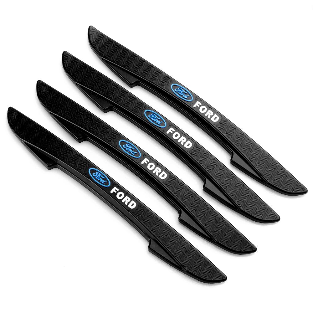 4pcs For Ford Mustang Kuga Mondeo Fiesta Focus Silicone Car Styling Door Rearview Mirror Protector Stickers Anti-Collision Strip