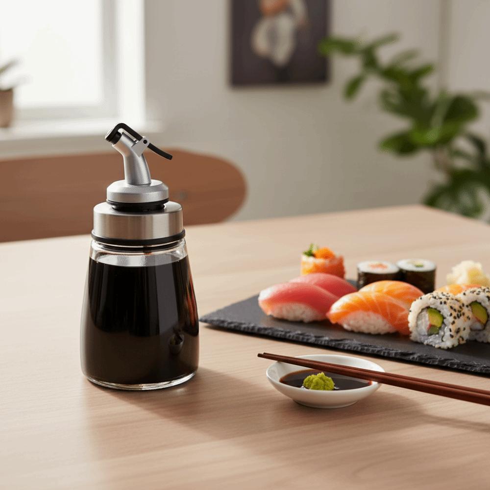 2PCS 160ML Glass Oil Bottle with Anti-drip Spout Kitchen Soy Sauce Bottle Vinegar Bottle Restaurant