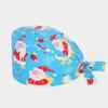 New Christmas Printed Surgical Scrub Cap 100%cotton Sweatband Chef Vet Spa Medical Bouffant Hat
