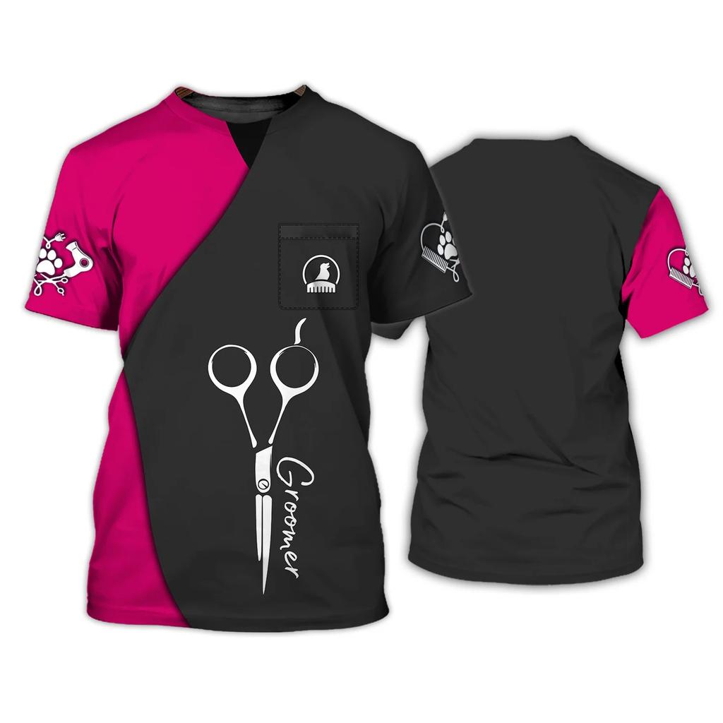 Футболки для грумеров для собак, кошек, груминга, уличная одежда с 3D принтом, мужская и женская модная футболка большого размера, футболки для косплея, топы, униформа, одежда