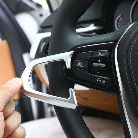 Автомобильный Стайлинг, внутренняя отделка рамки кнопки рулевого колеса, подходит для BMW 5 серии G30 2018-X4 G02 2018 Auto