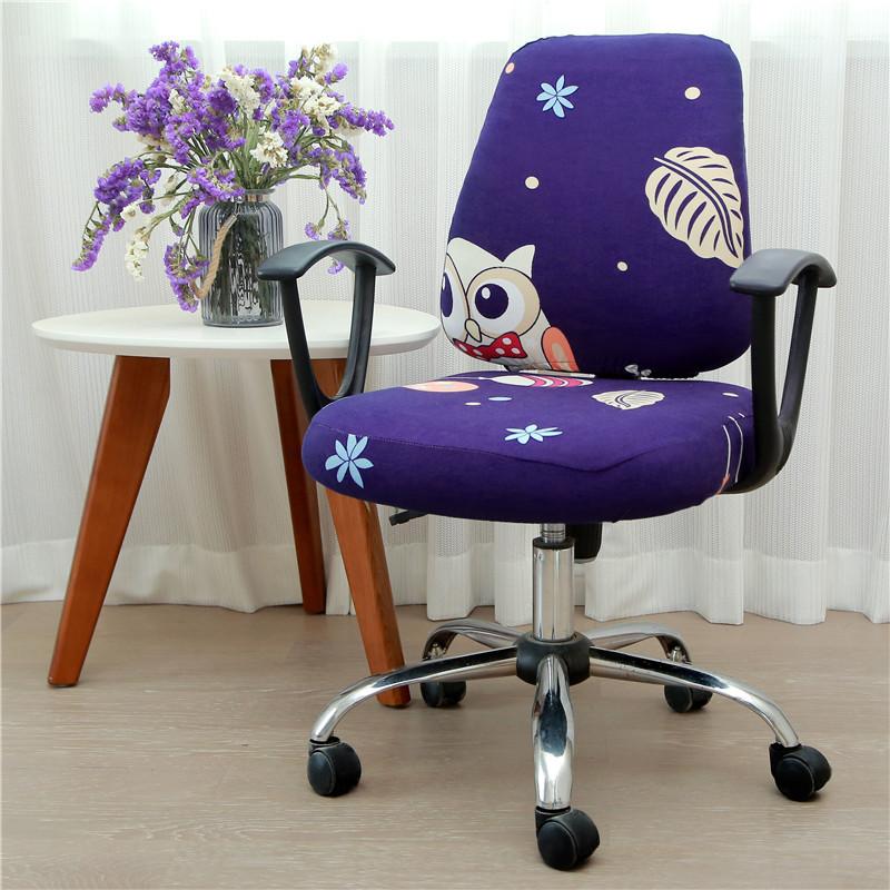 Printed Stretch Split Seat Cover Universal Computer Sectional Chair Covers Home Decor Rotating Lift Office Chair Protectors