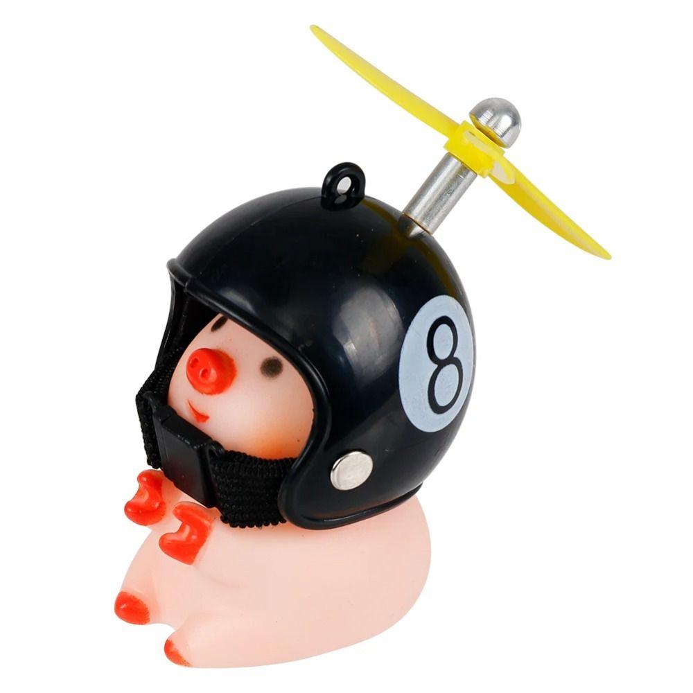 Propeller Little Pink Pig Ornaments Propeller Helmet Car Duck With Helmet  Motorcycle