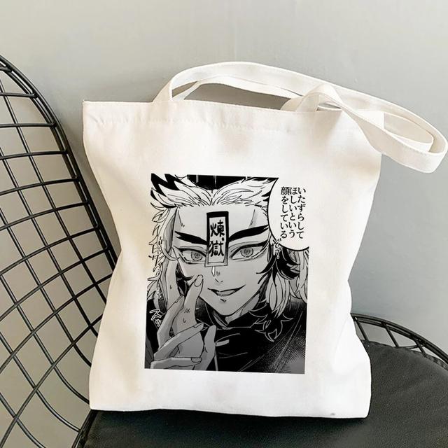 Kimetsu No Yaiba, японское аниме, истребитель демонов, женские сумки-шоппер с героями мультфильмов, сумка для покупок, сумка на плечо, женская парусиновая сумка, эко-сумки