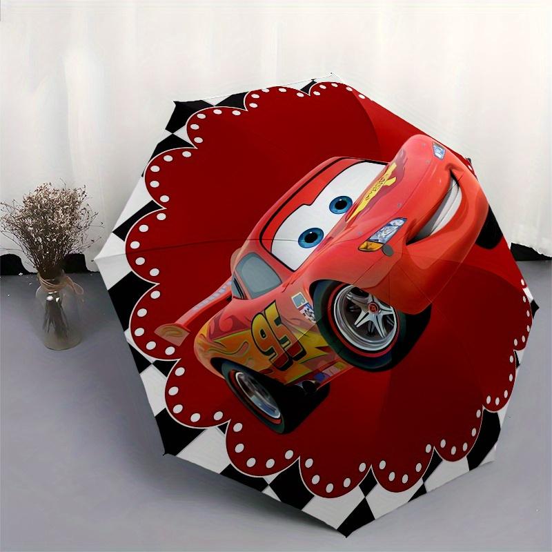Lightning McQueen,Pixar Cars Automatic Opening and Closing Umbrella - 8-rib Folding Design, Lightweight and Portable, Suitable for Daily Bus