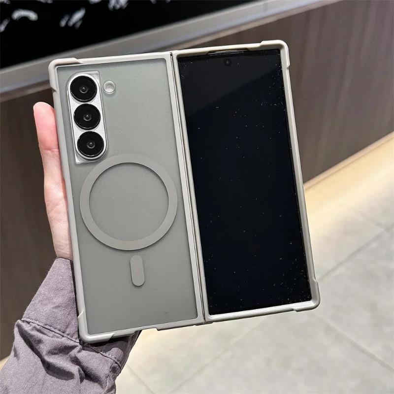 Для MagSafe Магнитный Полупрозрачный Матовый Чехол для Телефона для Samsung Z Fold 6 5 4 Fold6 Galaxy Fold5 Fold4 5G Ударопрочный Жесткий Чехол