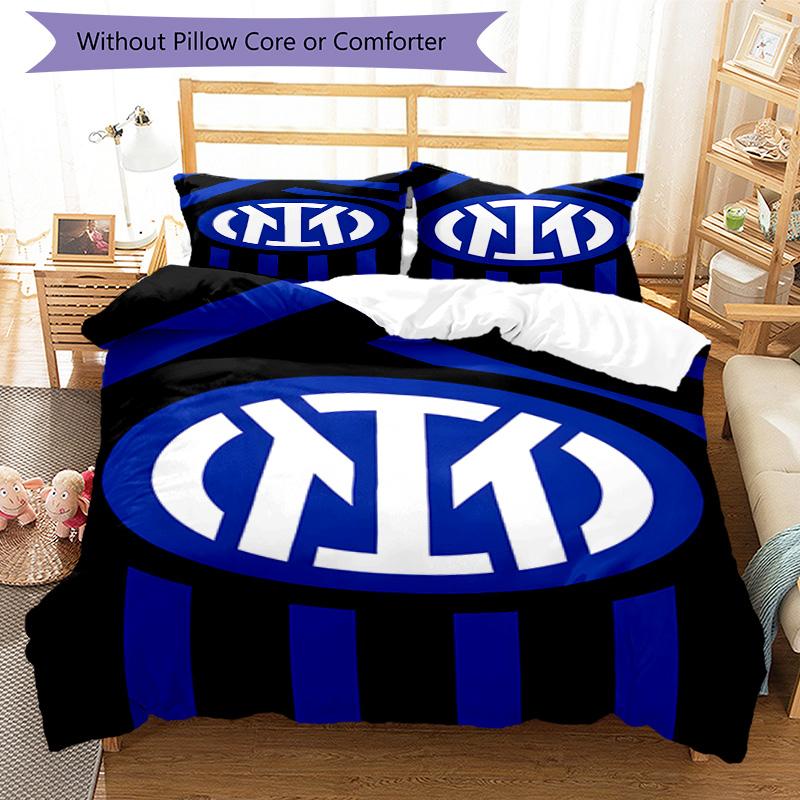 F.C. Internazionale Milano Printed Pattern Duvet Cover Set – includes 1 duvet cover and 2 matching pillowcases Bedroom decor Christmas gifts