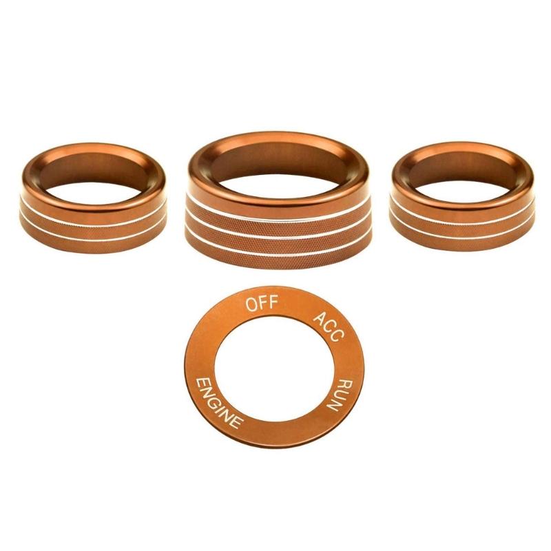 Engine Start Stop Button Switch Cover Center Console Knob Ring Radio Knob Trim