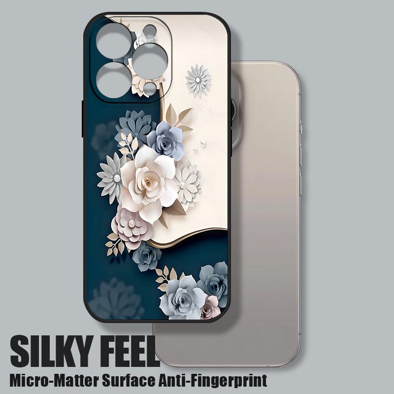Чехол-шнурок с романтичным узором из роз для iPhone 17 Pro Max iPhone 16 15 14 13 Pro Max 11 16E 17E Мягкая силиконовая задняя крышка телефона