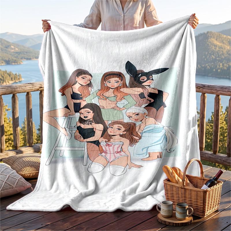 Warm Flannel Throw Blanket,Ariana Grande Lightweight Cozy Blanket For Bed Sofa And Daily Use