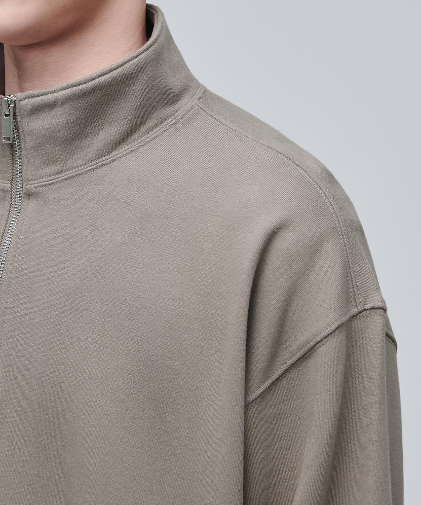 MUSINSA STANDARD Oversized Half Zip Sweatshirt [Dusty Beige]