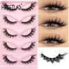 HBZGTLAD Cat Eye Eyelashes 3D Natural False Lashes Fluffy Soft Cross 5 Pairs Manga Lashes Wispy Natural Eyelash Extension Makeup