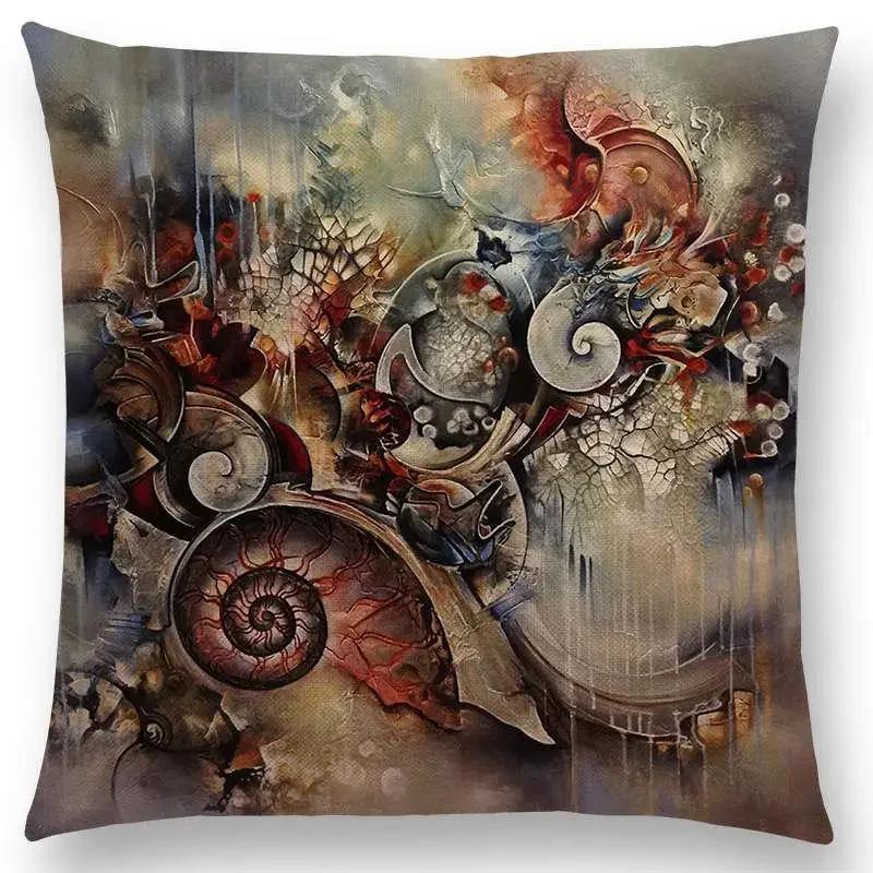 Новый d Печать Великолепная Абстрактная Живопись Таинственный Вихрь Геометрия Скульптура Наволочка для Подушки Автомобиль Диван Декоративная Наволочка