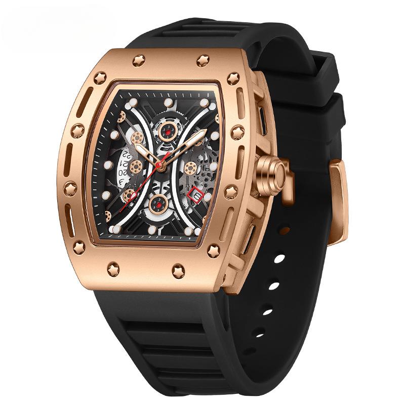 Quartz Watch for Men Fashion Trend Barrel Simple Calendar Waterproof Quartz Watch for Men