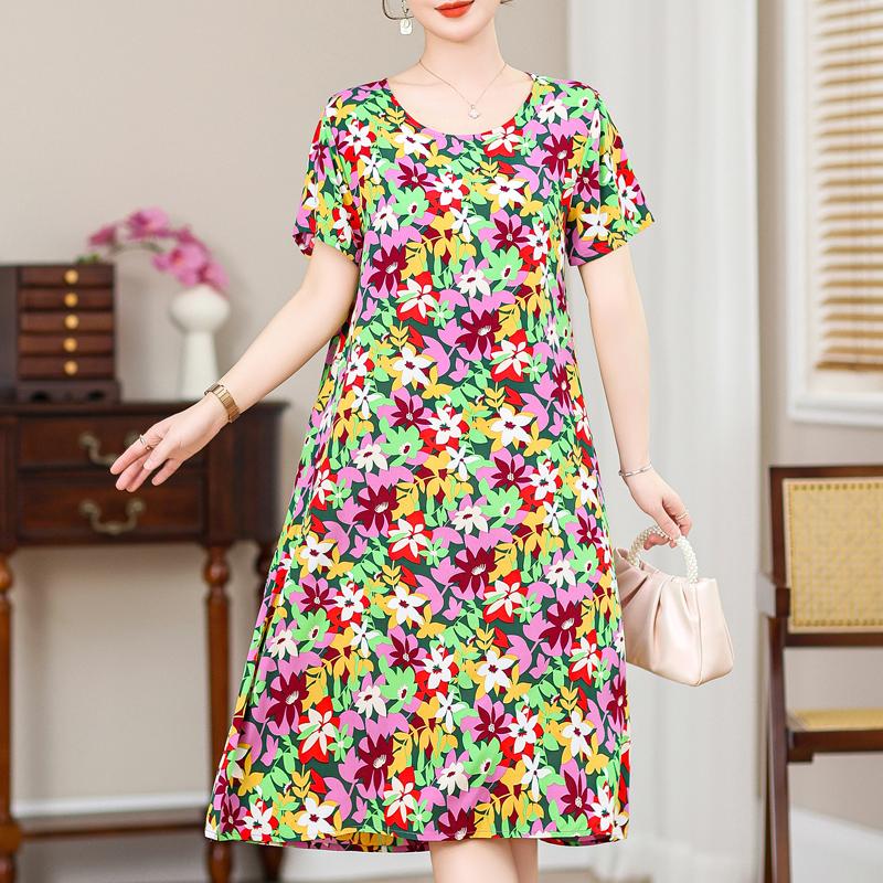 Летние элегантные длинные платья для женщин, большие размеры, с коротким рукавом, винтажное летнее платье с принтом, женская одежда