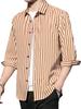 YF Striped Patterned Loose Solid Short Sleeve Korean Korean Stylish Korean Shirt Stylish Top for Type Size L Men's Shirt, Shirt, 3/4 Sleeve, Casual,